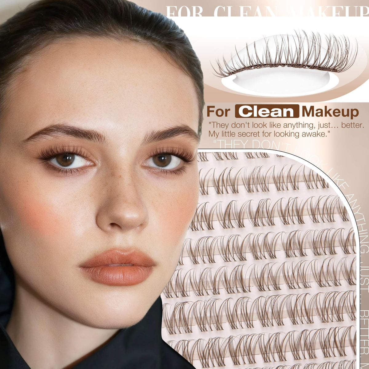 Mavphnee Brown Lash Clusters in natural light