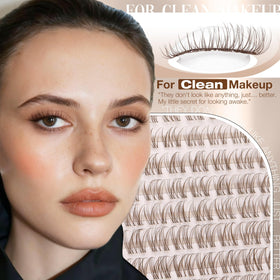 Mavphnee Brown Lash Clusters in natural light