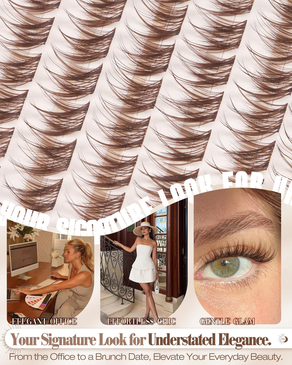 Mavphnee Brown Lash Clusters Kit lash bond and seal
