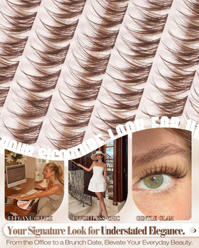 Mavphnee Brown Lash Clusters Kit lash bond and seal