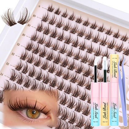 Mavphnee Brown Lash Clusters Kit packaging front view
