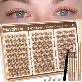 Mavphnee Brown Lash Clusters Kit with packaging front view