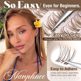 Mavphnee Brown Lash Clusters on model's eyes