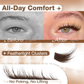 Mavphnee Brown Lash Clusters on model showcasing fox eye look