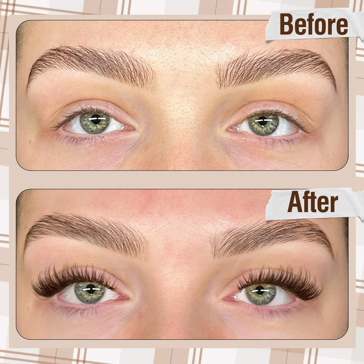 Mavphnee Brown Lash Clusters showing mixed lengths