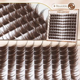 Mavphnee Brown Lash Clusters with cotton band detail