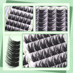 Mavphnee Cat Eye Lash Clusters with makeup tools