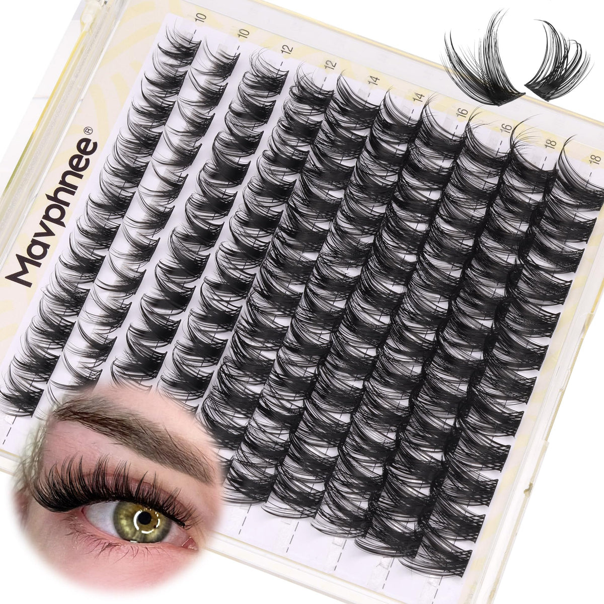 Mavphnee Eyelash Clusters with application tools