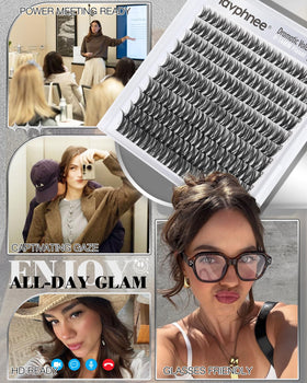 Mavphnee Flaunt Cluster Lashes 8-14MM showing natural look