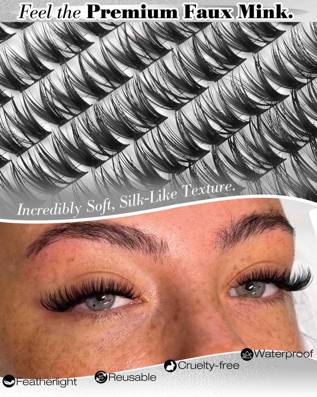 Mavphnee Flaunt Cluster Lashes 8-14MM side view