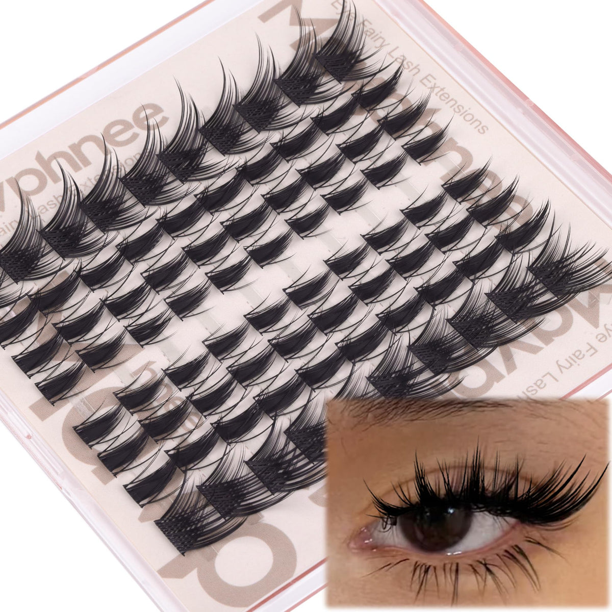 Mavphnee Fox Eye Lash Clusters front view packaging