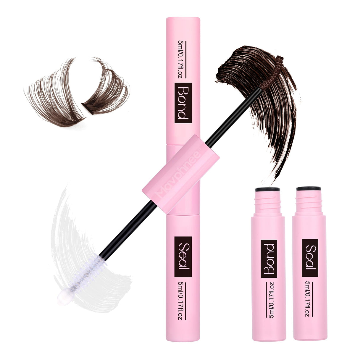 Mavphnee Lash Bond and Seal brown eyelash glue front view