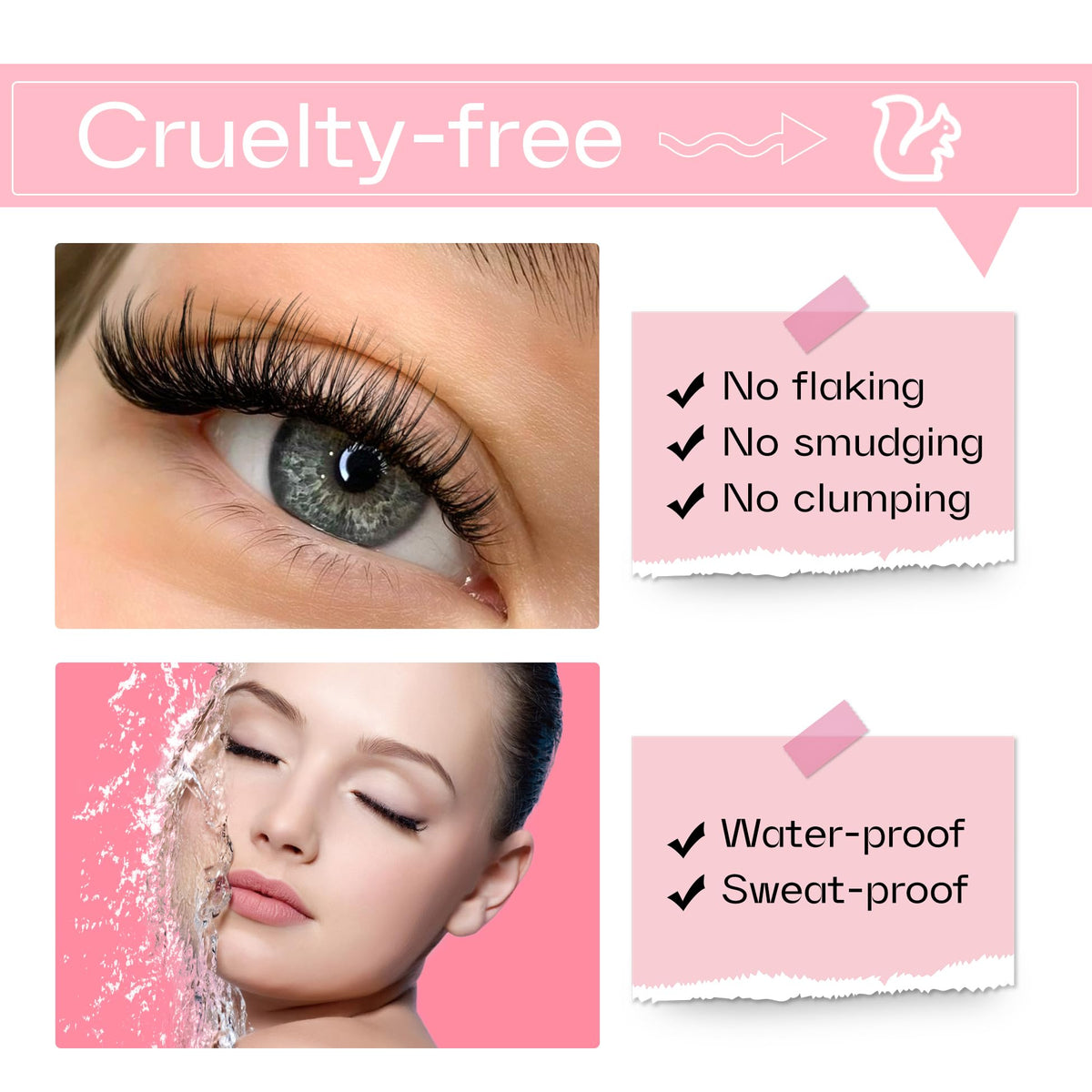 Mavphnee Lash Bond and Seal in use on false eyelashes