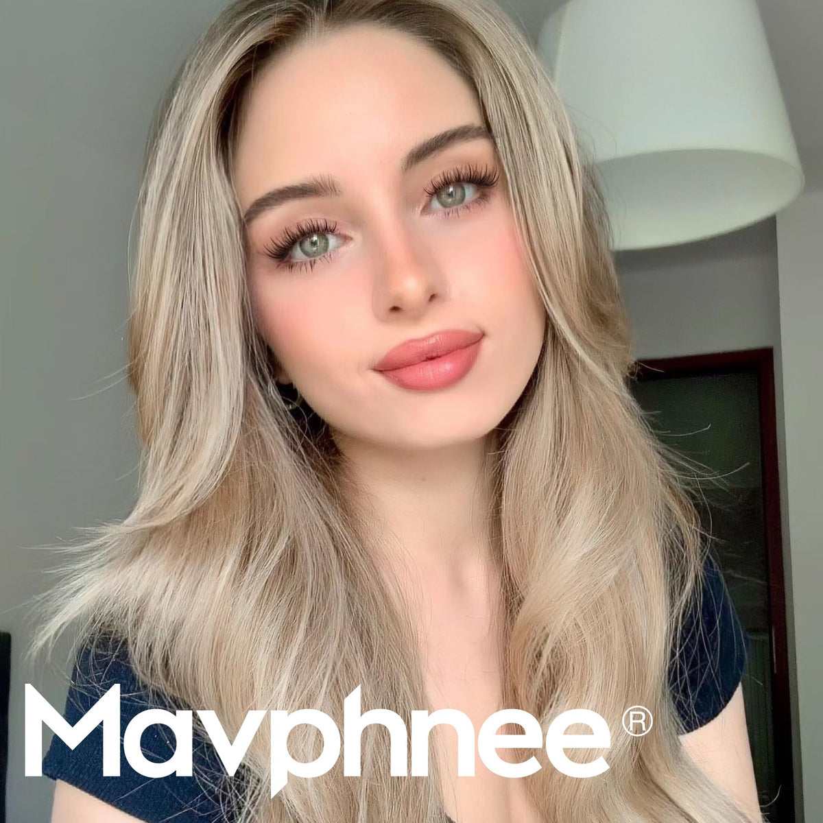 Mavphnee lash clusters applied on model's eyes