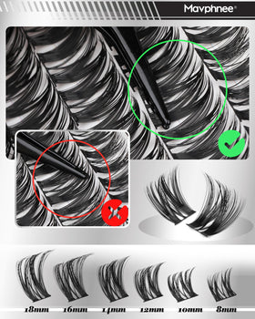 Mavphnee lash clusters in different styles and lengths