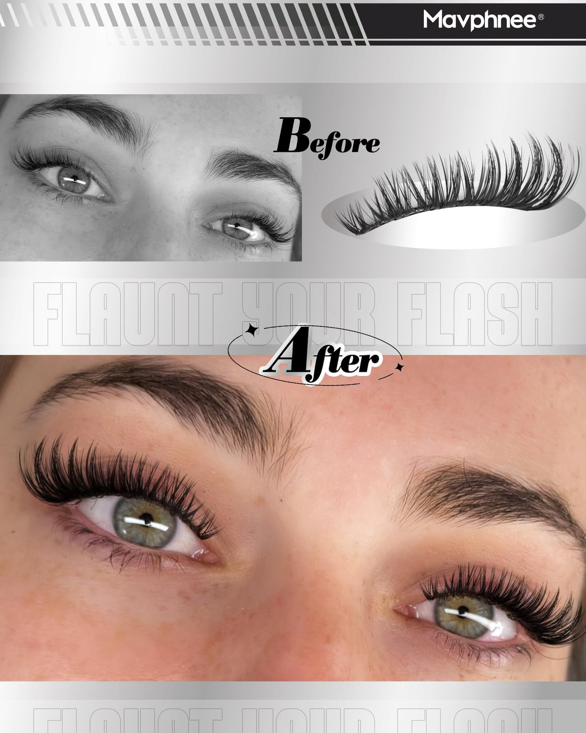 Mavphnee lash clusters kit with tweezers and glue