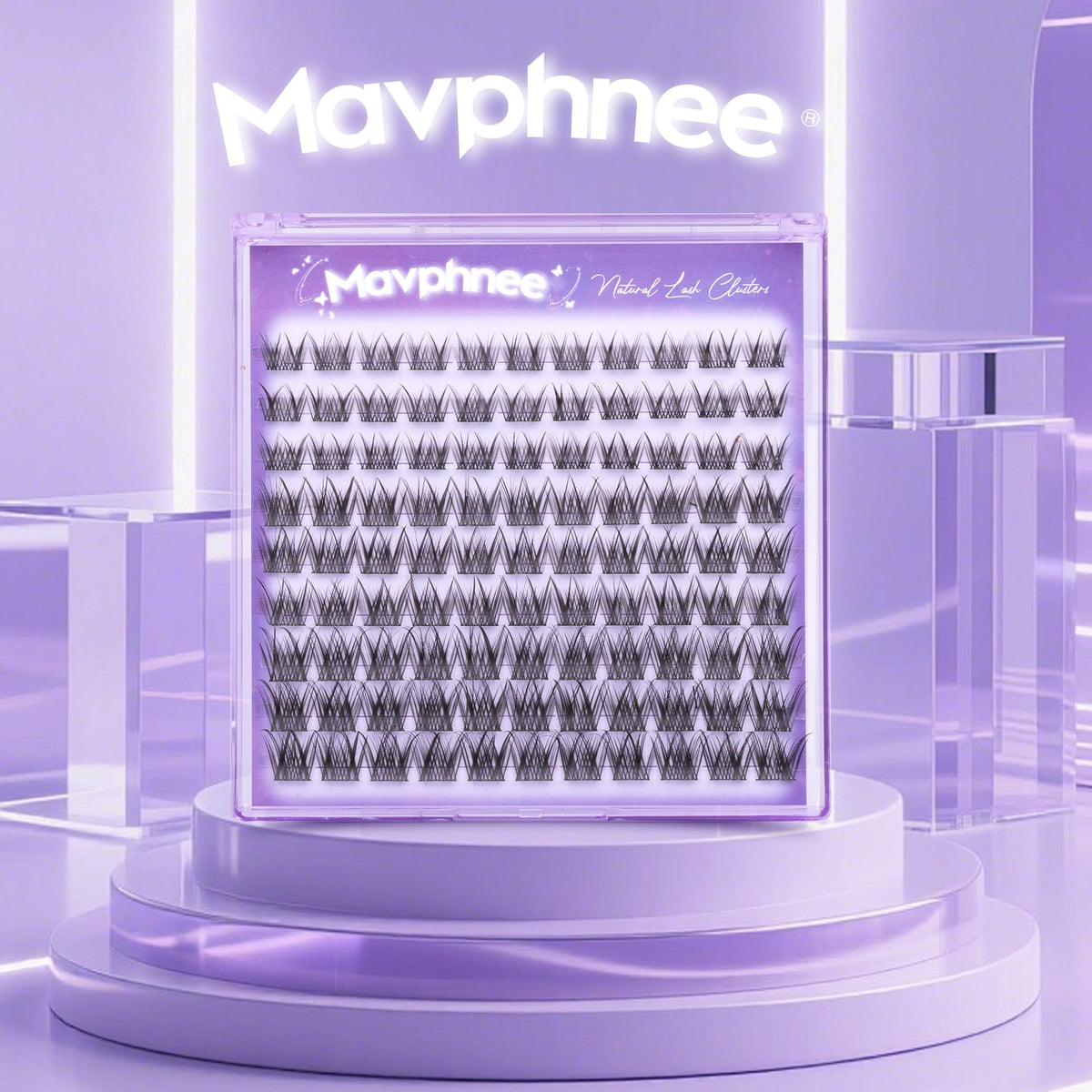 Mavphnee lash clusters showing individual lashes