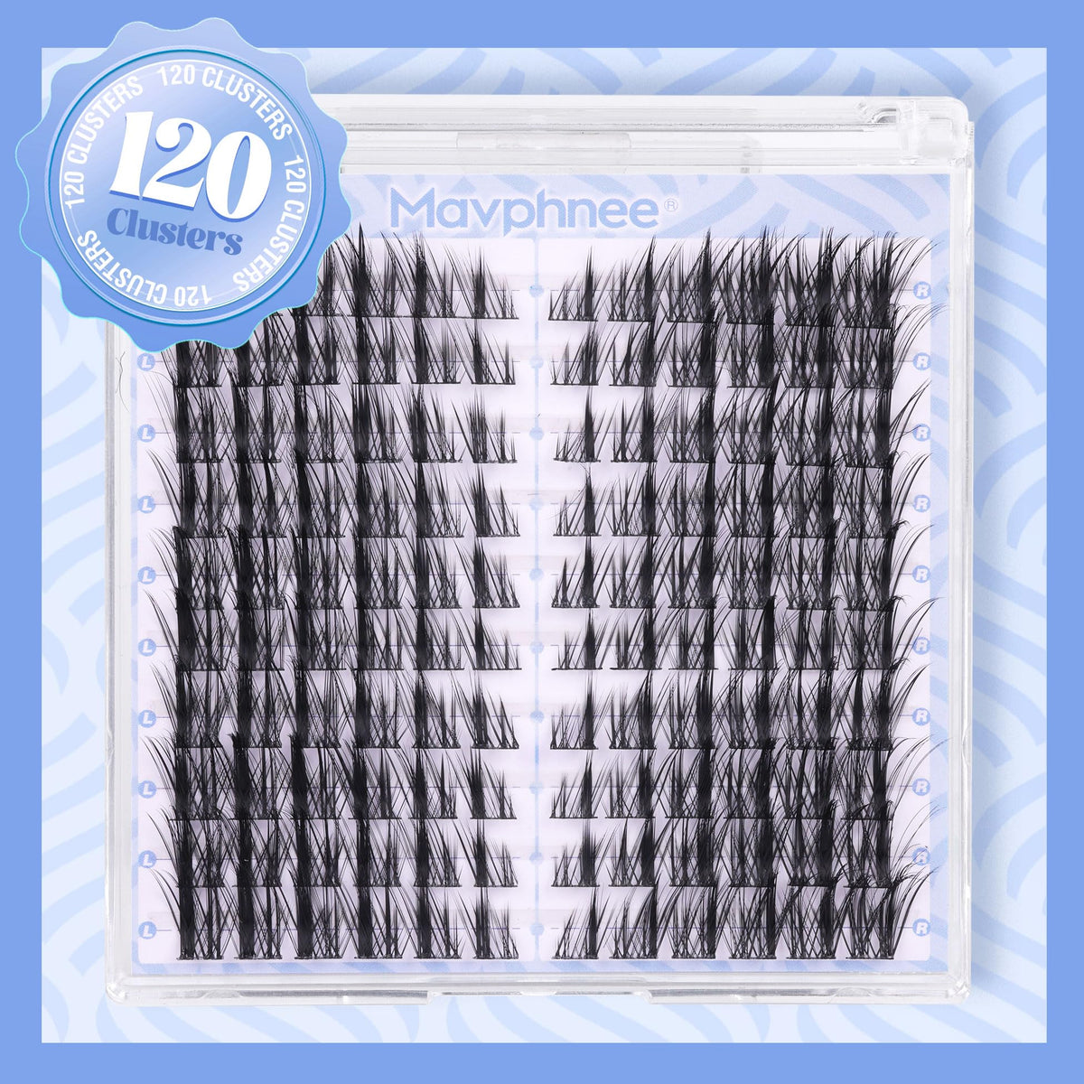 Mavphnee Manga Lash Clusters arranged for application