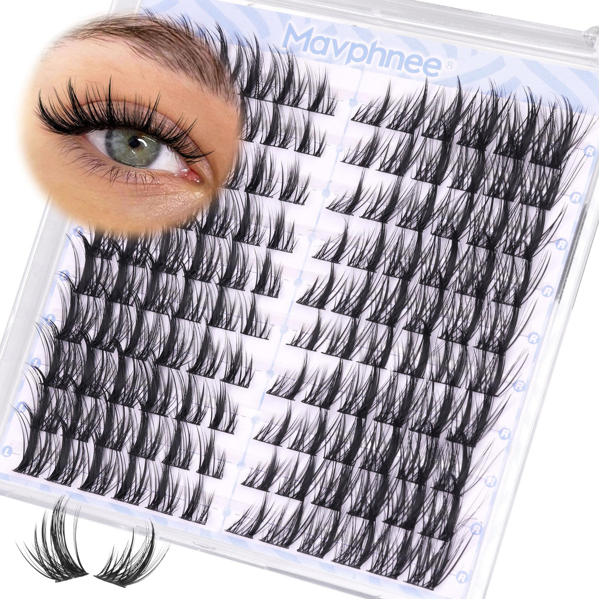 Mavphnee Manga Lash Clusters front view packaging