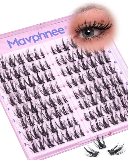 Mavphnee Manga Lash Clusters front view with fluffy spikes