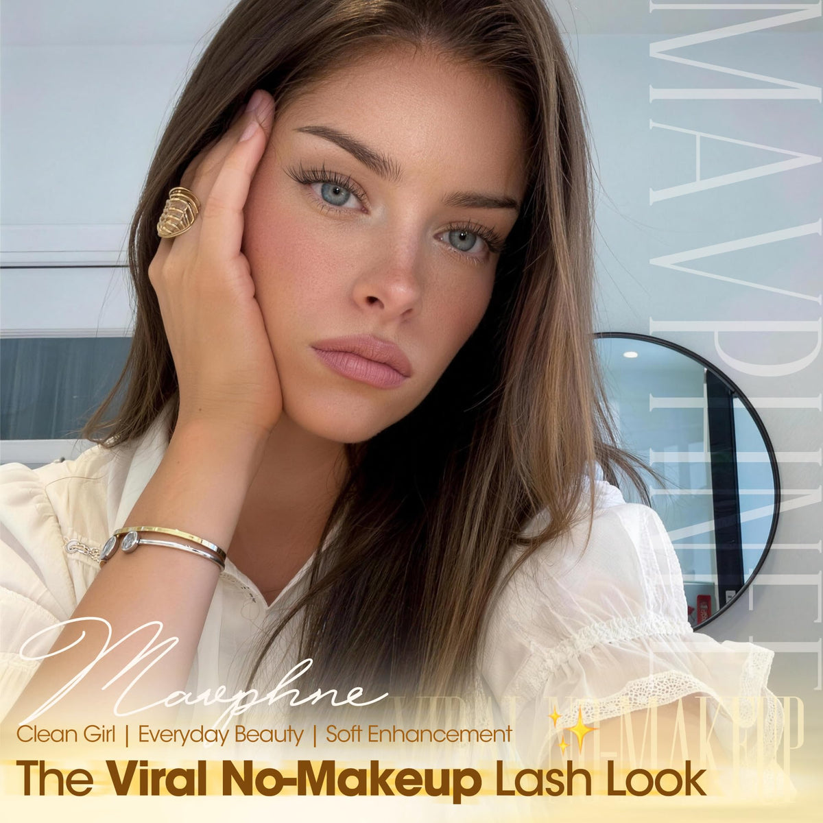Mavphnee Natural Lash Clusters B Curl 9-12MM close-up