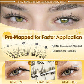 Mavphnee Natural Lash Clusters B Curl side view