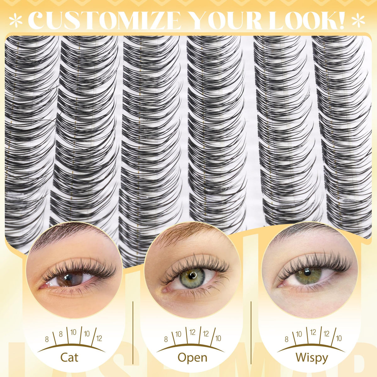 Mavphnee Natural Lash Clusters clear band detail