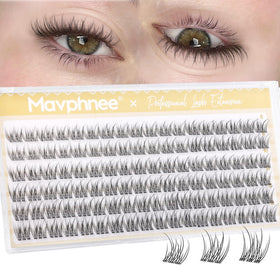 Mavphnee Natural Lash Clusters clear band front view