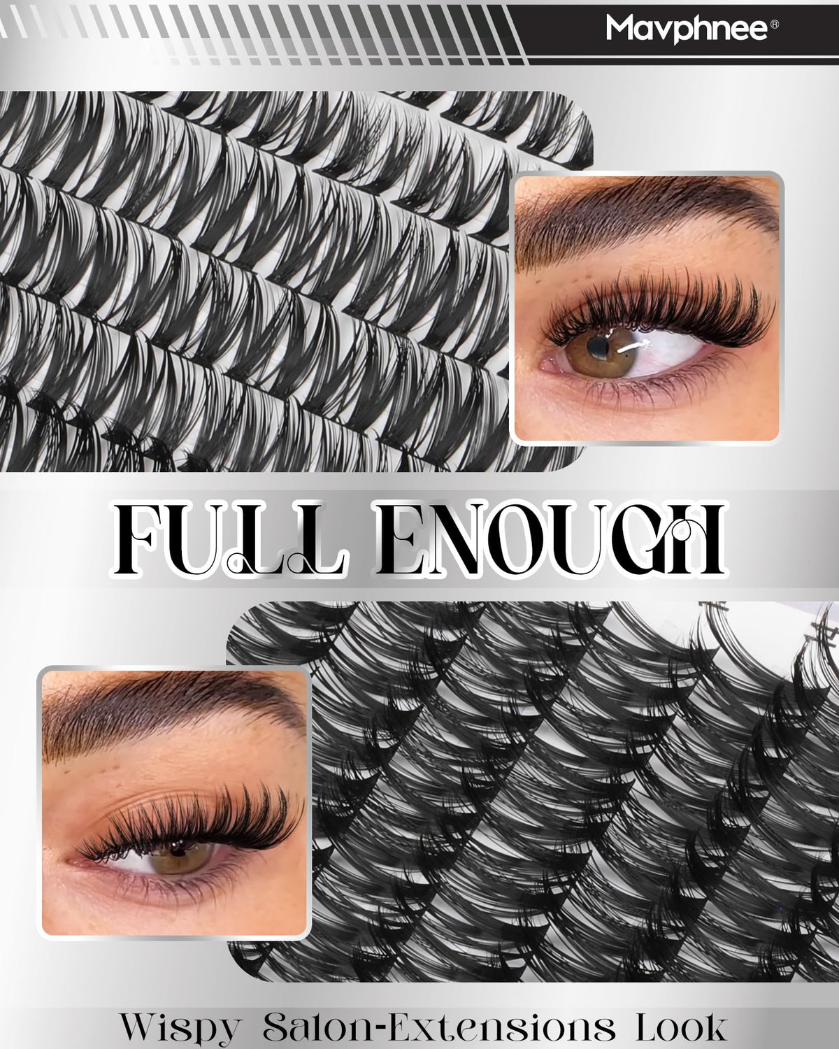 Mavphnee precision tweezers included in lash clusters kit