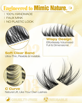 Mavphnee Short Lash Clusters Kit with included tweezers