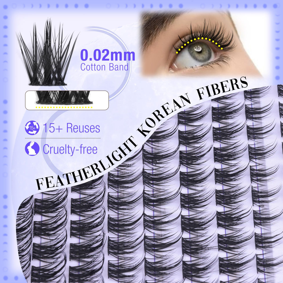 Mavphnee Wispy Lash Clusters side view