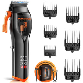 MAXGROOM Professional Hair Clipper front view with sleek matte-black design