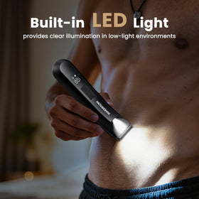 MAXGROOM trimmer in use with LED light illuminating area