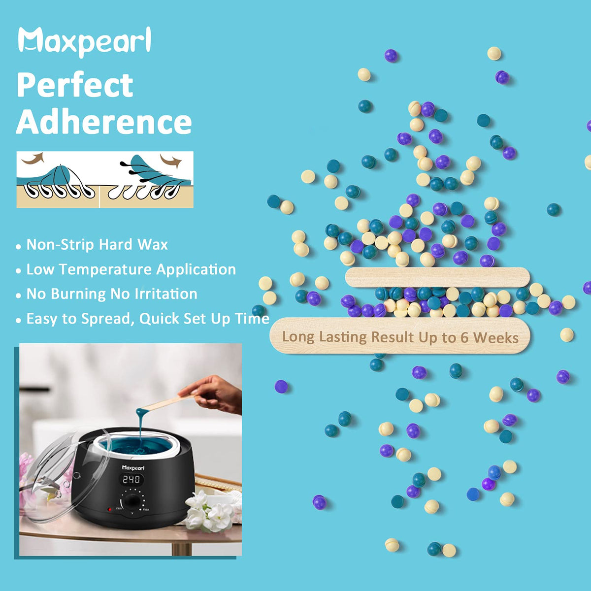 Maxpearl Digital Waxing Kit with all accessories laid out
