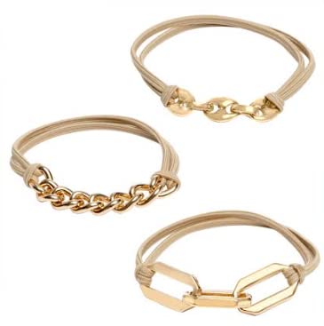Maya J Bracelet Hair Ties set of 3 with gold accents