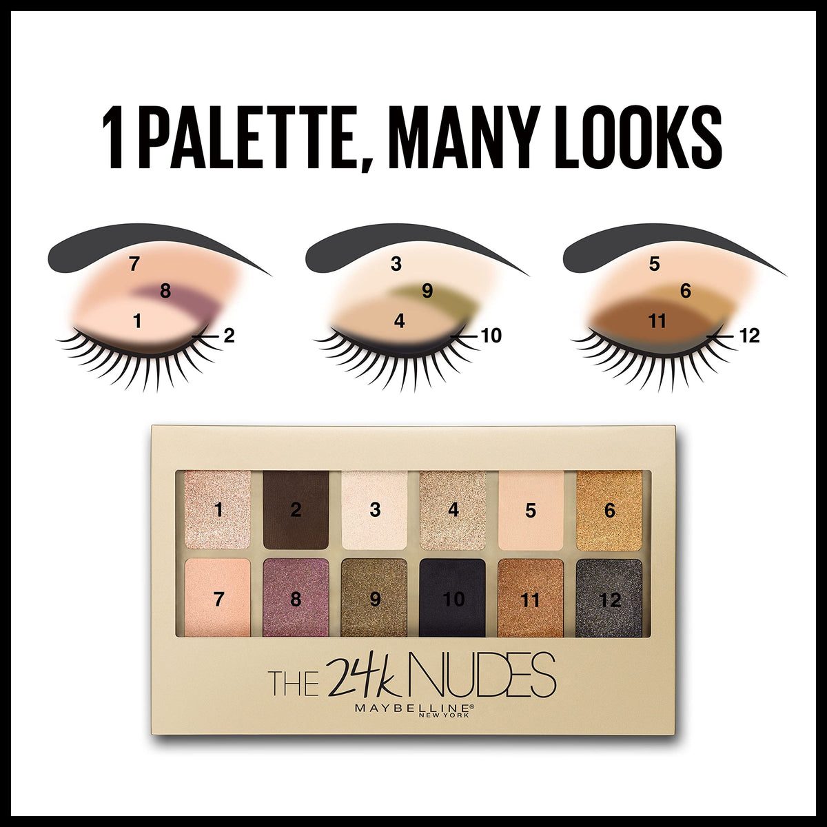 MAYBELLINE 24K Nudes Gold Eyeshadow Palette packaging