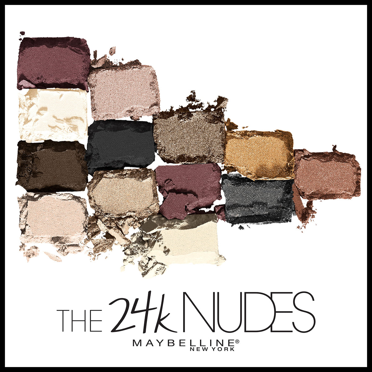 MAYBELLINE 24K Nudes Gold Eyeshadow Palette swatches of shades