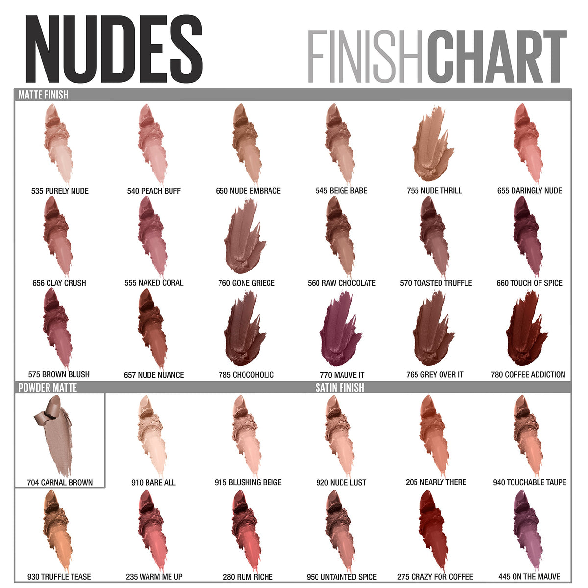 MAYBELLINE Color Sensational Inti-Matte Nudes Lipstick Purely Nude texture