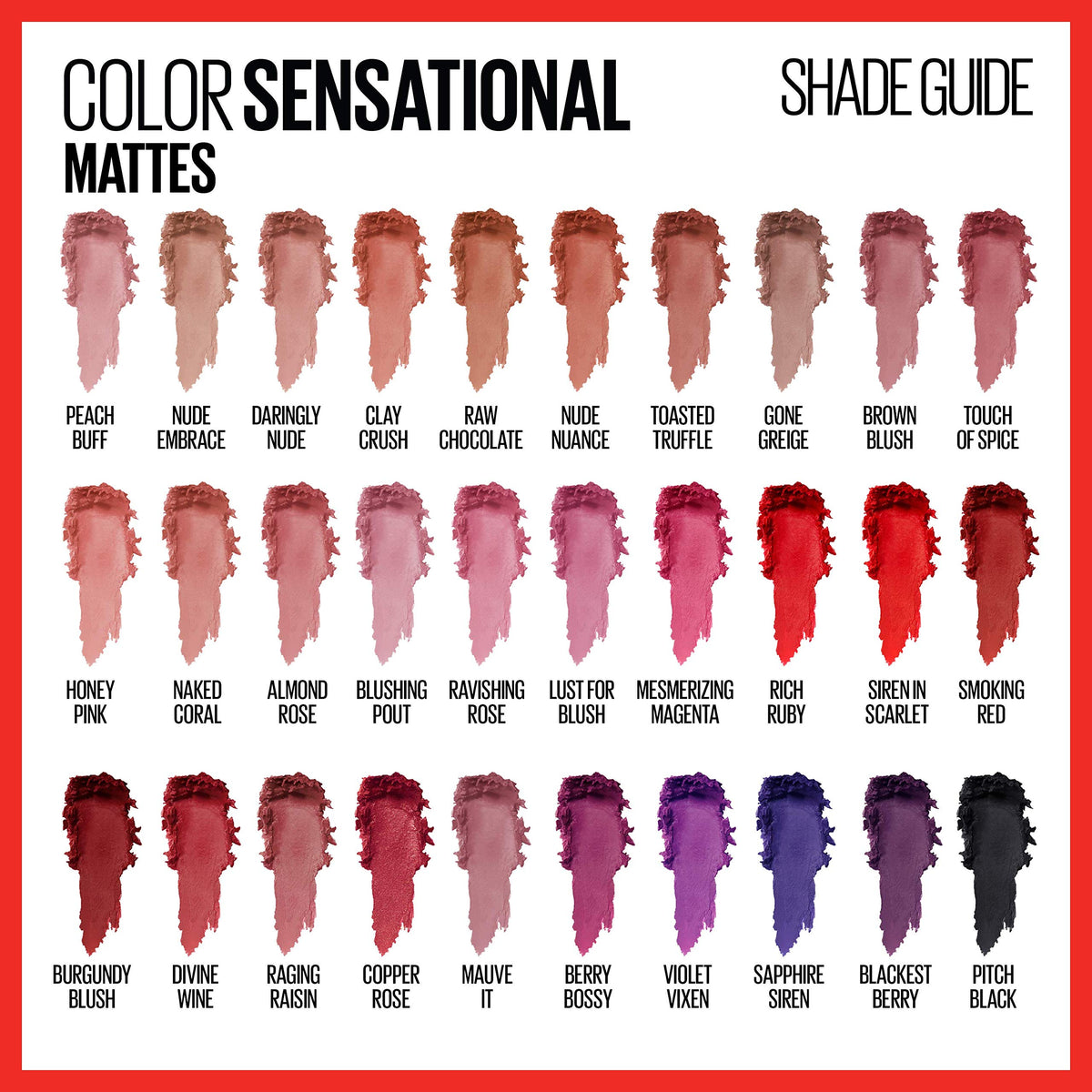 MAYBELLINE Color Sensational Lipstick packaging display