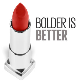MAYBELLINE Color Sensational Matte Lipstick Orange Danger on model
