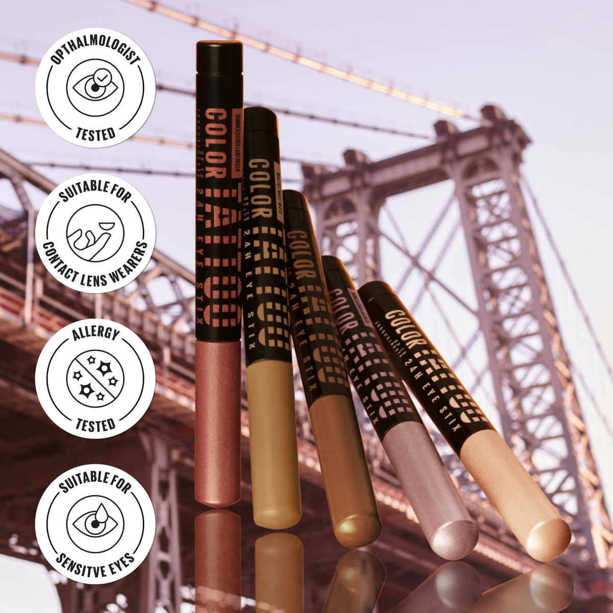 MAYBELLINE Color Tattoo Eye Shadow Stix I Am Cozy applied on eyelid