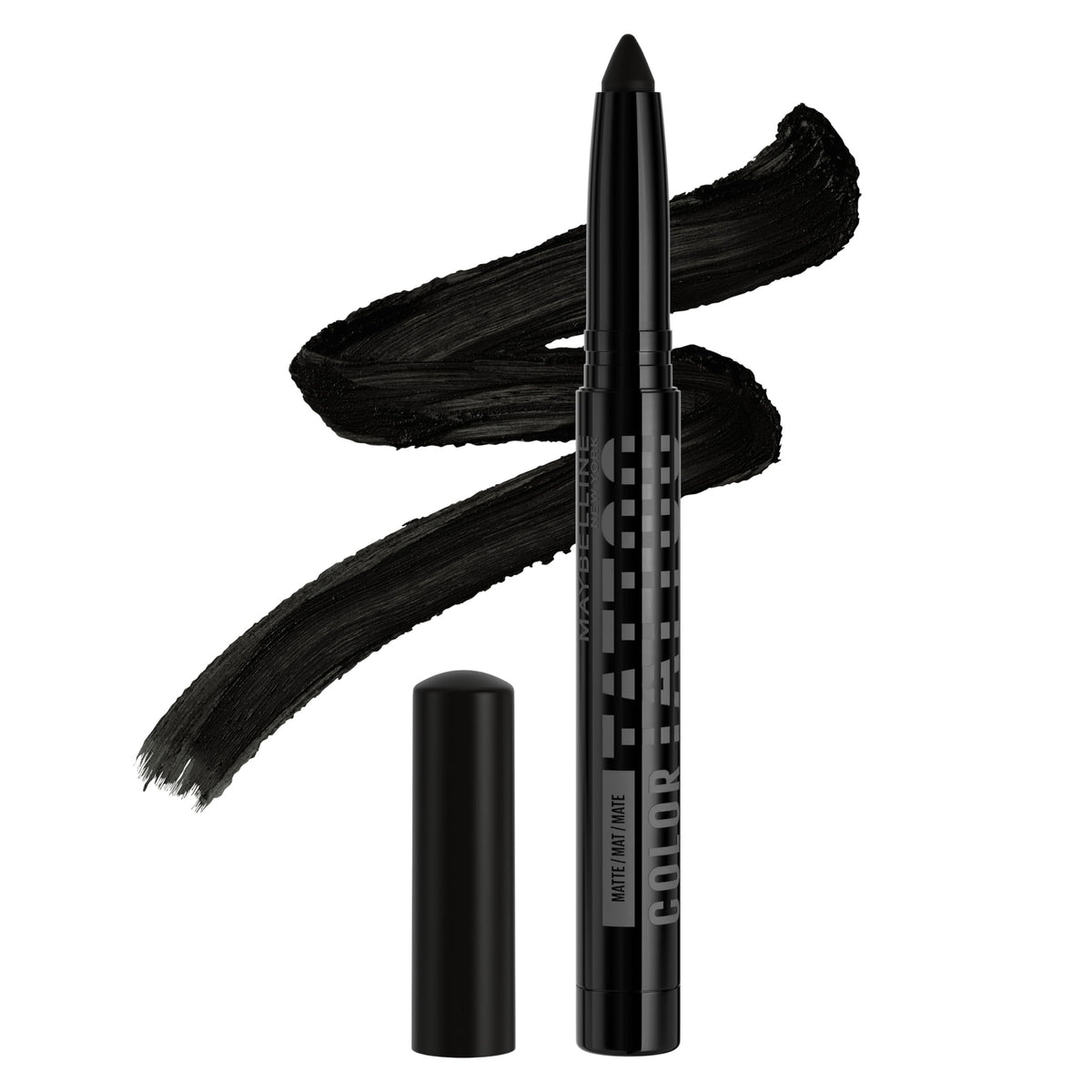 MAYBELLINE Color Tattoo Eye Shadow Stix Matte Black front view