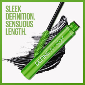 MAYBELLINE Define-A-Lash Lengthening Mascara Very Black in use on lashes