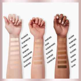 MAYBELLINE Dream Radiant Liquid Foundation displayed with other makeup products