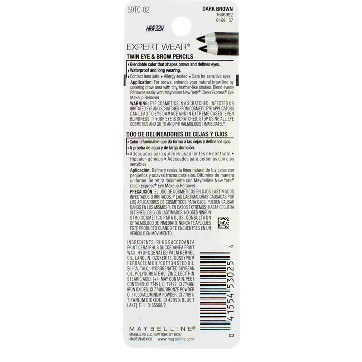 MAYBELLINE Expert Eyes Twin Brow & Eye Pencil Dark Brown close-up of pencil tip