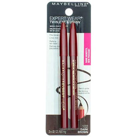 MAYBELLINE Expert Eyes Twin Brow & Eye Pencil Dark Brown with brushes