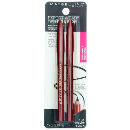MAYBELLINE Expert Wear Twin Brow and Eye Pencils pack of 6 in Velvet Black