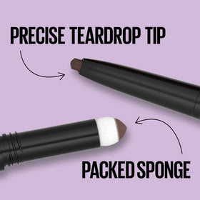 MAYBELLINE Express Brow 2-In-1 Pencil and Powder Medium Brown on a makeup table