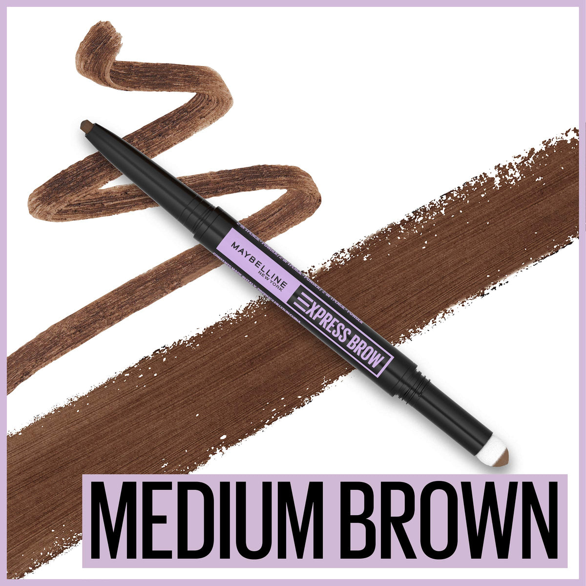 MAYBELLINE Express Brow 2-In-1 Pencil and Powder Medium Brown pencil tip close-up
