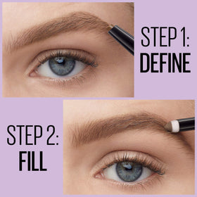 MAYBELLINE Express Brow 2-In-1 Pencil and Powder Medium Brown powder sponge side view
